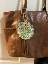 Load image into Gallery viewer, Nurse Embroidered Bag Charm | Floral Nurse Keychain | Backpack Accessory | Purse Charm | Healthcare Worker Gift | Thrifted Textile Gift