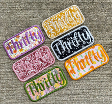 Load image into Gallery viewer, Thrifty Floral Patch | Upcycled Textile Patch | Embroidered Thrifty Gift