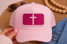 Load image into Gallery viewer, Christian Cross Patch | Embroidered Iron On Patch | Faith Based Gift for Hat, Tote, etc