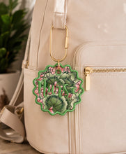 Load image into Gallery viewer, Nurse Embroidered Bag Charm | Floral Nurse Keychain | Backpack Accessory | Purse Charm | Healthcare Worker Gift | Thrifted Textile Gift