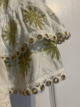 Load image into Gallery viewer, Medium Boston Proper Metallic Gold Detail Off The Shoulder Dress