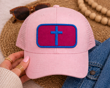 Load image into Gallery viewer, Christian Cross Patch | Embroidered Iron On Patch | Faith Based Gift for Hat, Tote, etc