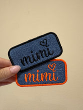 Load image into Gallery viewer, Mimi Denim Patch Iron On | Embroidered| Hat Patch Tote Bag Patch