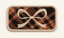 Load image into Gallery viewer, Brown Fall Plaid Bow Iron On Patch
