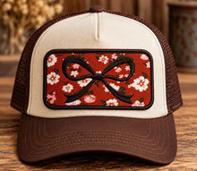 Load image into Gallery viewer, Brown Floral Fall Bow Iron On Patch