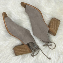 Load image into Gallery viewer, Size W10 TOMS Tan Elba Desert Taupe Suede Peep Toe Ankle Booties