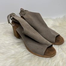 Load image into Gallery viewer, Size W10 TOMS Tan Elba Desert Taupe Suede Peep Toe Ankle Booties