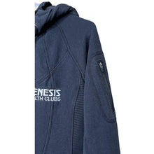 Load image into Gallery viewer, Medium Athleta Black Home Town Zip Up Hoodie Genesis Health Clubs Embroidered Logo