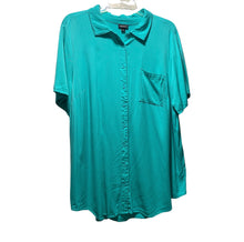 Load image into Gallery viewer, Torrid | TURQUOISE CHALLIS BUTTON FRONT SHIRT