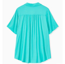 Load image into Gallery viewer, Torrid | TURQUOISE CHALLIS BUTTON FRONT SHIRT