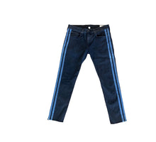 Load image into Gallery viewer, Rag & Bone Dre Low-Rise Ankle Slim Boyfriend Black With Blue Stripe