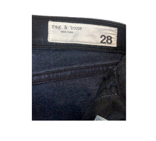Load image into Gallery viewer, Rag & Bone Dre Low-Rise Ankle Slim Boyfriend Black With Blue Stripe