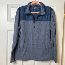 Load image into Gallery viewer, Medium Eddie Bauer Navy Blue Quilted 3/4 Zip Pull Over