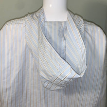 Load image into Gallery viewer, Size Medium Zara Blue Gold & White Stripes Hooded Cotton Long Sleeve Top