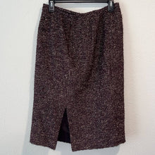 Load image into Gallery viewer, Size 10 Lafayette 148 Dark Purple Tweed Pencil Skirt