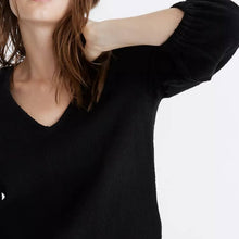 Load image into Gallery viewer, Small Madewell NWT Black V-Neck Full-Sleeve Top