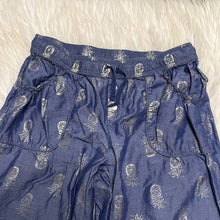 Load image into Gallery viewer, Small Victoria’s Secret Blue & Silver Pineapple Pajama Sleep Comfy Pants