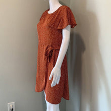 Load image into Gallery viewer, Medium Shein NWOT Orange & White Polka Dot Short Sleeve Wrap Dress