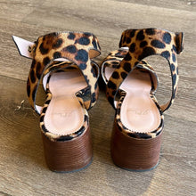 Load image into Gallery viewer, Size 9.5 J. Crew Penny Ankle-Strap Sandals In Leopard Calf Hair