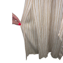 Load image into Gallery viewer, Medium En Creme Tan & White Striped Button Up Dress