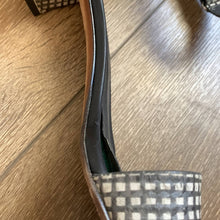 Load image into Gallery viewer, Size 9 VINCE Black & White Checkered Ankle Strap Heels