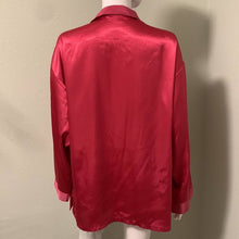 Load image into Gallery viewer, Large Victorias Secret Button Up Silky Satin Bright Pink Top