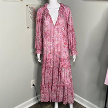 Load image into Gallery viewer, Sz Small Free Ppl Feeling Groovy Maxi Peasant Prairie Dress in Pink Print