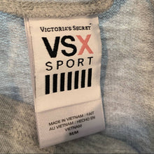 Load image into Gallery viewer, Size Medium Victoria’s Secret VSX Sport Gray Cowl Neck Spliced Long Sleeve Top