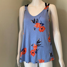 Load image into Gallery viewer, Medium Maurices NWOT Blue & Orange Floral Criss Cross Tank Top