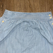 Load image into Gallery viewer, Size 2 Madewell Indigo Side Button Chambray Button Down Skirt