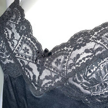 Load image into Gallery viewer, Medium Vintage Vanity Fair Black Lace Cami Lingerie Top