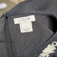 Load image into Gallery viewer, Small J. Crew Black & White Embroidered Sleeveless Linen Dress