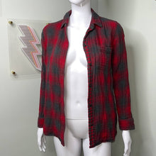 Load image into Gallery viewer, Size XS Madewell Ex-Boyfriend Shirt in Lansing Red Gray Plaid Button Up