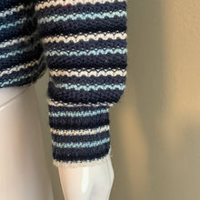 Load image into Gallery viewer, Medium Anna Blue White Stripe Knot Sweater