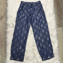 Load image into Gallery viewer, Small Victoria’s Secret Blue & Silver Pineapple Pajama Sleep Comfy Pants