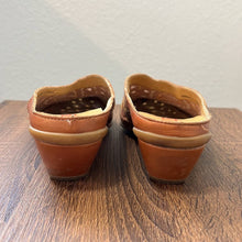 Load image into Gallery viewer, Size 4.5-5 Pikolino Orange Yellow Embroidered Leather Western Mules