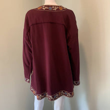 Load image into Gallery viewer, Size XL Soft Surroundings Boho BELLA COZY TOPPER - FLEECE KNIT Embroidered Cardigan