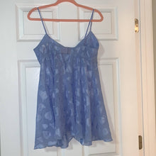Load image into Gallery viewer, Medium Victoria’s Secret Vintage Periwinkle Blue Chemise With Hearts