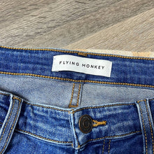 Load image into Gallery viewer, Size 29 Flying Monkey Vertical Pintuck Front Denim Blue Wide Leg Cropped Jeans