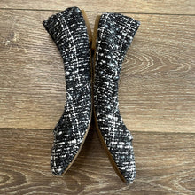 Load image into Gallery viewer, Size 7.5 Lucky Brand Black Gray & White Woven Emmie Ballet Flats