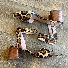 Load image into Gallery viewer, Size 9.5 J. Crew Penny Ankle-Strap Sandals In Leopard Calf Hair