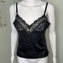 Load image into Gallery viewer, Medium Vintage Vanity Fair Black Lace Cami Lingerie Top