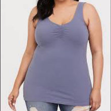 Load image into Gallery viewer, Size 5 XL Torrid GREY RUCHED V-NECK FOXY TANK
