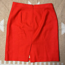Load image into Gallery viewer, Size 8 J. Crew Bright Red Wool Pencil Skirt