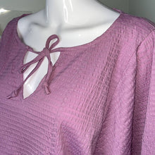 Load image into Gallery viewer, Size Medium Anthropologie Textured Purple Peasant Style Blouse