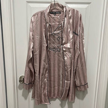 Load image into Gallery viewer, Size 12 Playboy x Missguided Pink Satin Stripe Bunny Robe