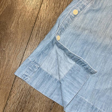 Load image into Gallery viewer, Size 2 Madewell Indigo Side Button Chambray Button Down Skirt