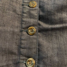 Load image into Gallery viewer, Size 6 Pilcro & The Letterpress Dark Wash High Rise Denim Button Skirt