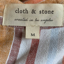 Load image into Gallery viewer, Size medium Anthropologie Cloth & Stone Sleeveless Stripped Linen Button Down