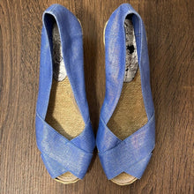 Load image into Gallery viewer, Sz 7 Ralph Lauren Cecilia Periwinkle Blue Espadrille Wedge Sandals
